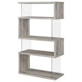 Emelle Grey Driftwood / Clear Bookcase - Ornate Home