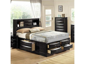Emily Black Queen Storage Platform Bed - Ornate Home