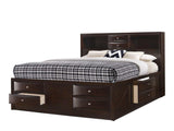 Emily Dark Cherry King Storage Platform Bed - Ornate Home