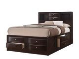 Emily Dark Cherry Queen Storage Platform Bed - Ornate Home