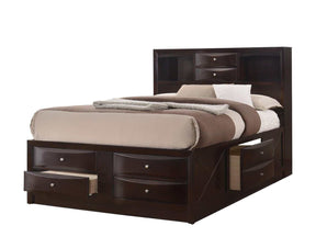 Emily Dark Cherry Queen Storage Platform Bed - Ornate Home