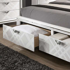 Emmeline White Eastern King Bed - Ornate Home