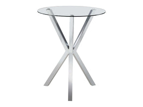 Eoin Chrome Round Glass Top Bar Table - Ornate Home