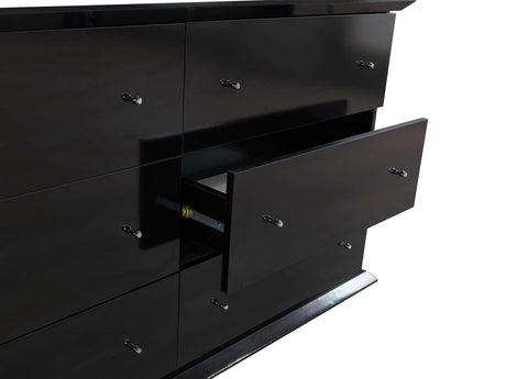 Erika Black 4-Piece Queen Bedroom Set - Ornate Home