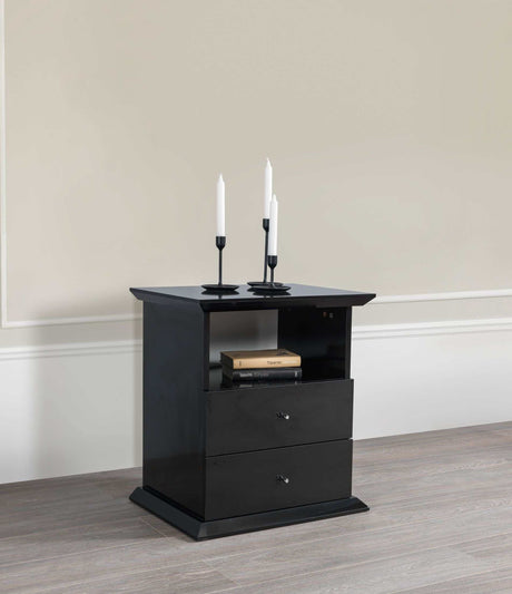 Erika Black 4-Piece Queen Bedroom Set - Ornate Home