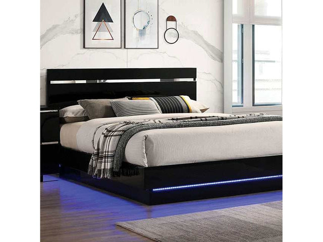 Erlach Black/Chrome Eastern King Bed - Ornate Home