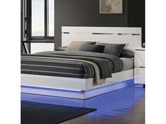 Erlach White/Chrome California King Bed/Chrome - Ornate Home