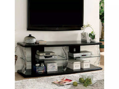 Ernst Black & Clear 60" TV Console w/ LED lights - Ornate Home