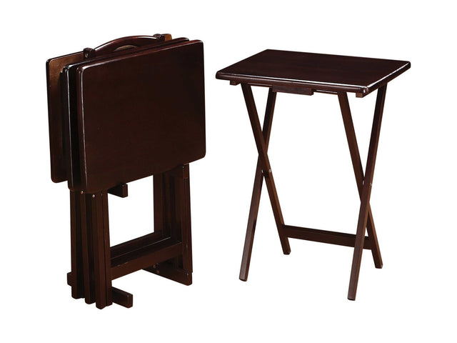 Eryk Cappuccino 5pc Tray Table Set - Ornate Home