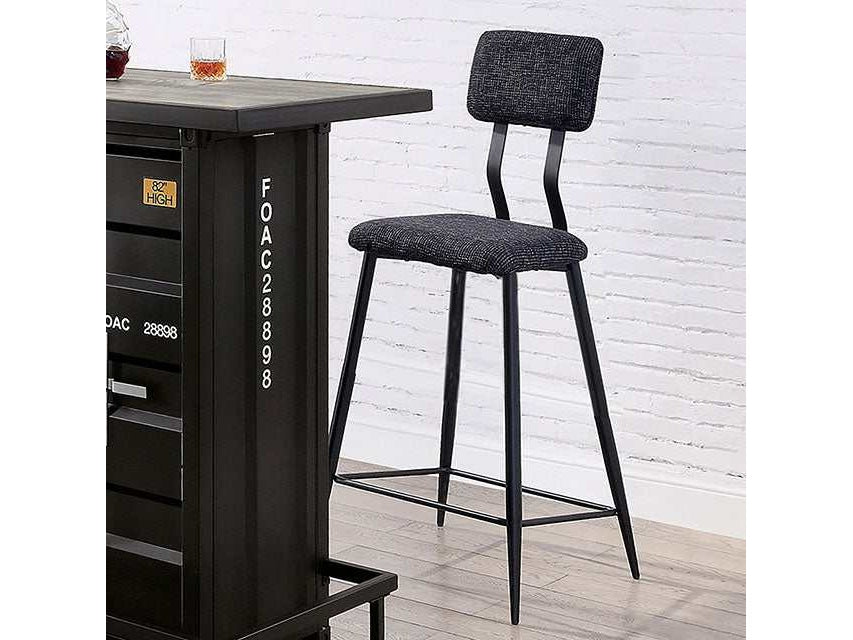 Esdargo Black/Gray Bar Height Chair (Set of 2) - Ornate Home