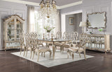 Esteban Mirrored & Antique Champagne Dining Table w/ Extension Leaf - Ornate Home