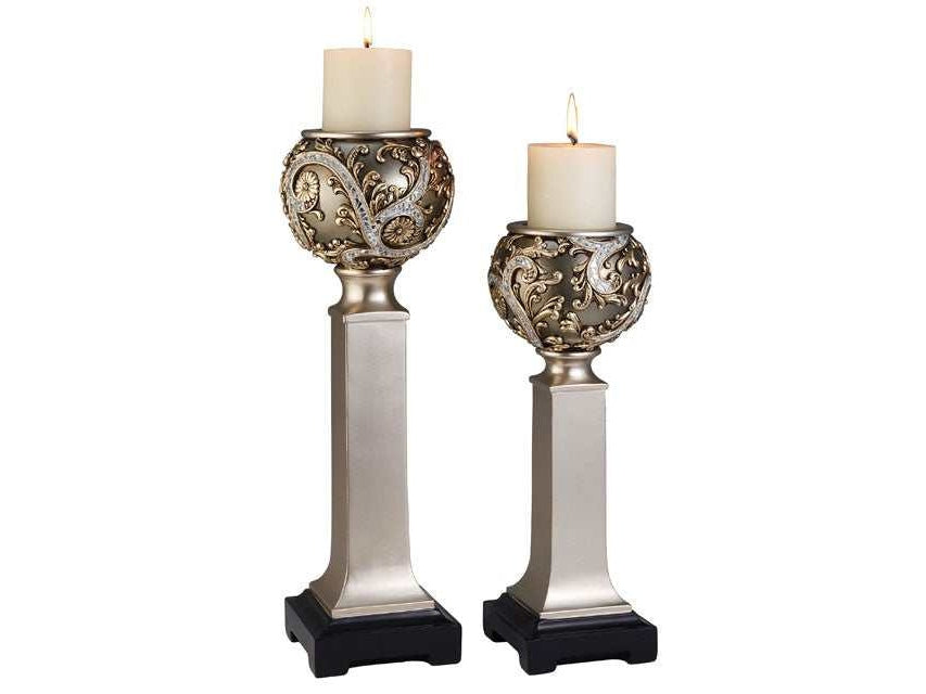 Estelle Champagne Candle Holder Set (Set of 4) - Ornate Home