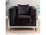 Evadne Black Chair w/ Pillow - Ornate Home
