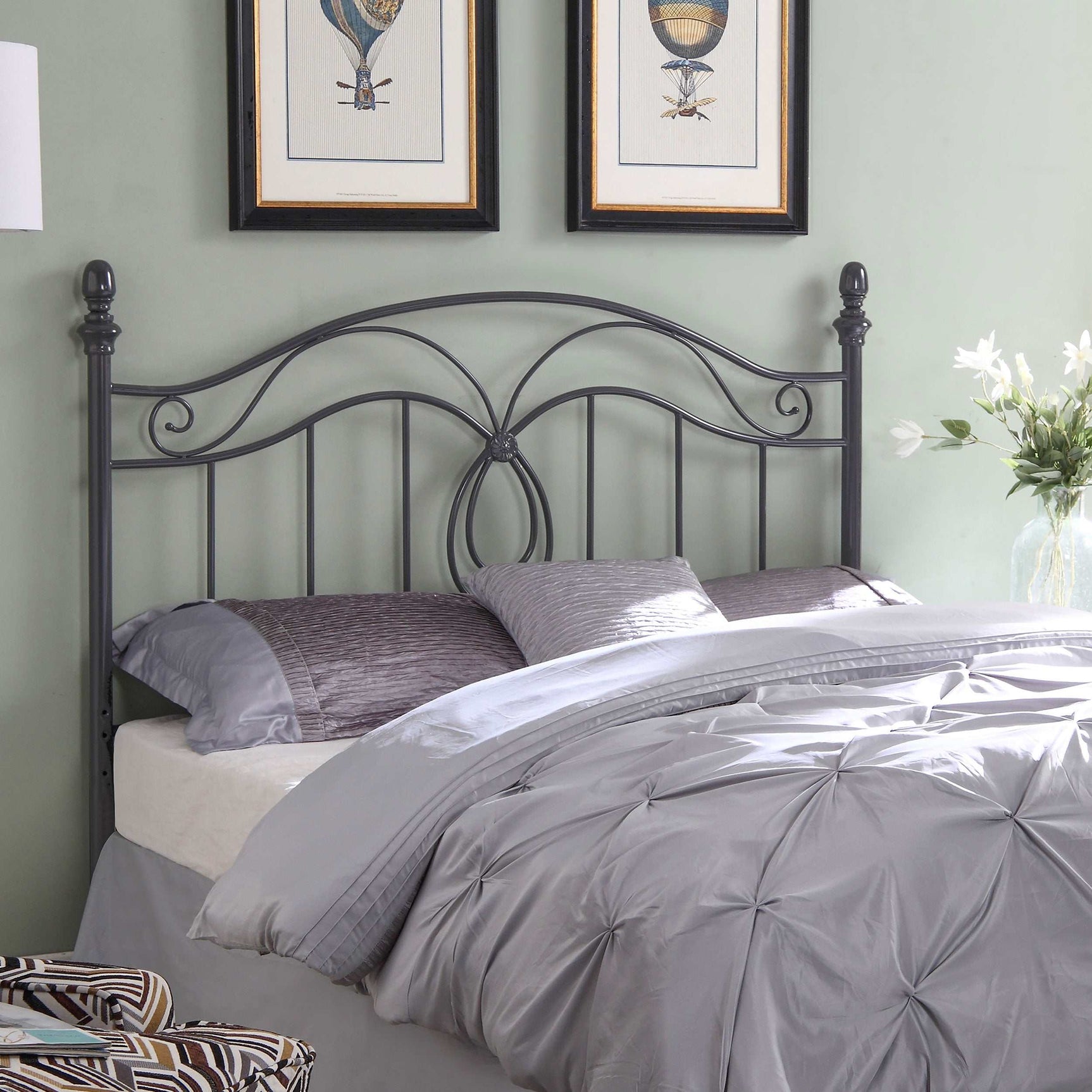 Evan Dark Grey Queen / Full Headboard - Ornate Home