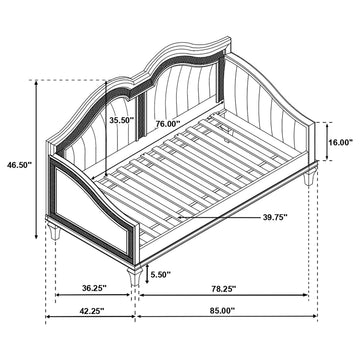 Evangeline Ivory / Silver Oak Twin Daybed - Ornate Home