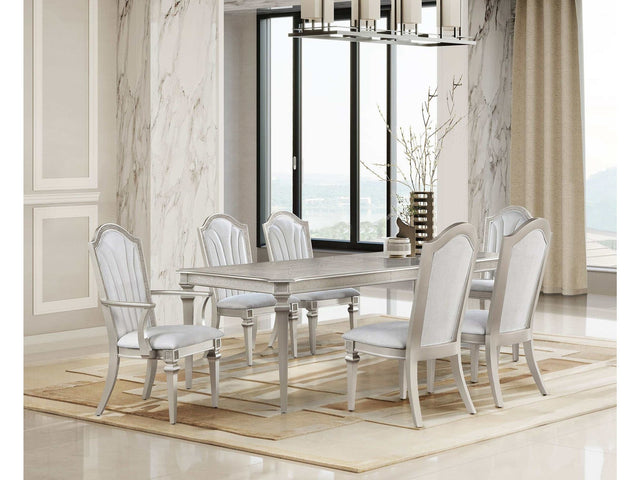 Evangeline Silver Oak/ Ivory 7 Pc Dining Set - Ornate Home
