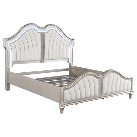 Evangeline Silver Oak / Ivory California King Bed 5 Pc Set - Ornate Home