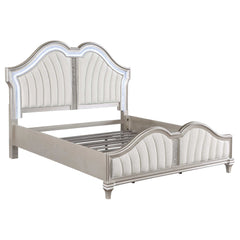 Evangeline Silver Oak / Ivory Eastern King Bed 5 Pc Set - Ornate Home