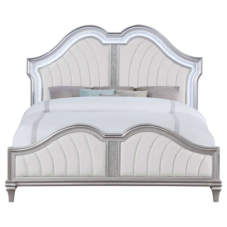 Evangeline Silver Oak / Ivory Eastern King Bed - Ornate Home