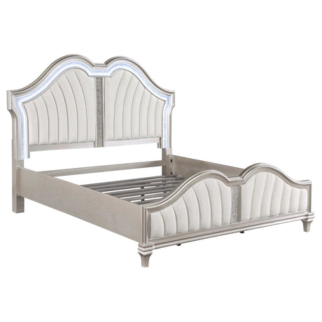 Evangeline Silver Oak / Ivory Queen Bed 5 Pc Set - Ornate Home
