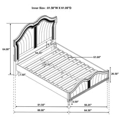 Evangeline Silver Oak / Ivory Queen Bed - Ornate Home