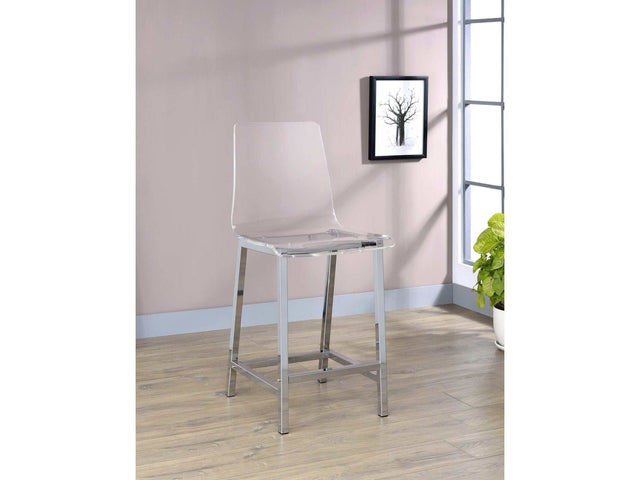 Everyday Clear & Chrome Bar Stool (Set Of 2) - Ornate Home