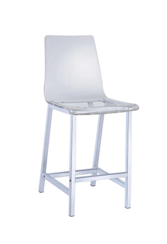 Everyday Clear & Chrome Bar Stool (Set Of 2) - Ornate Home