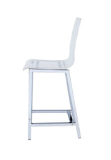 Everyday Clear & Chrome Bar Stool (Set Of 2) - Ornate Home