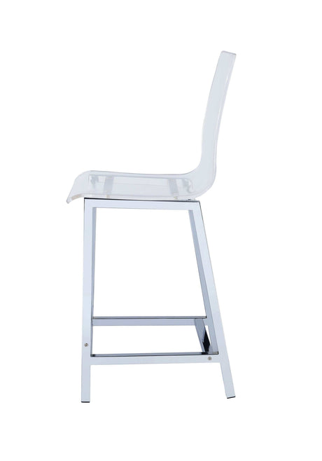 Everyday Clear & Chrome Bar Stool (Set Of 2) - Ornate Home