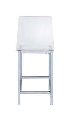 Everyday Clear & Chrome Bar Stool (Set Of 2) - Ornate Home