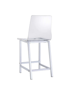 Everyday Clear & Chrome Bar Stool (Set Of 2) - Ornate Home