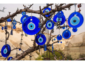 Evil Eye Protection Tempered Glass w / Foil Wall Art - Ornate Home