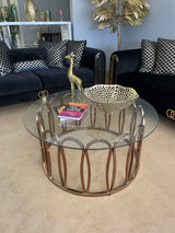 Koda Chrome & Clear Round Coffee Table - Ornate Home