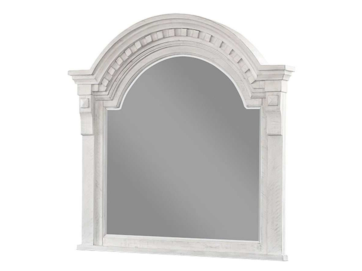Faith Antique White Bedroom Mirror - Ornate Home