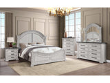 Faith Antique White King Bedroom Set / 4pc - Ornate Home