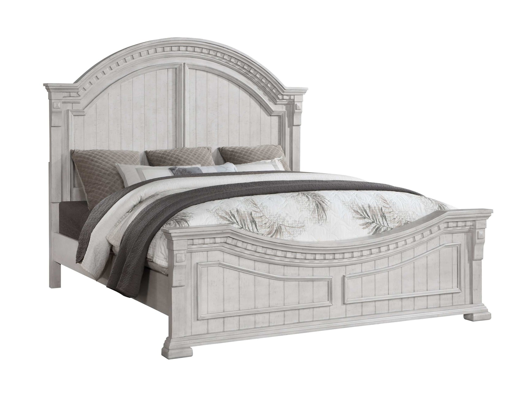 Faith Antique White Queen Bed - Ornate Home