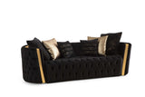 Fanci Black Velvet Living Room Set / 2pc - Ornate Home