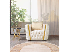 Fanci Ivory Velvet Chair - Ornate Home