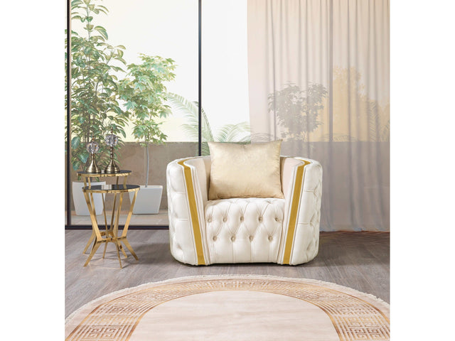 Fanci Ivory Velvet Chair - Ornate Home