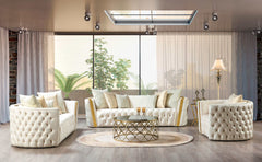 Fanci Ivory Velvet Chair - Ornate Home