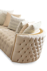 Fanci Ivory Velvet Living Room Set / 2pc - Ornate Home