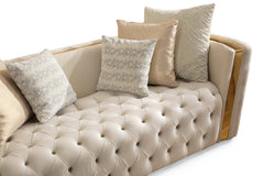 Fanci Ivory Velvet Living Room Set / 2pc - Ornate Home
