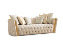 Fanci Ivory Velvet Living Room Set / 2pc - Ornate Home