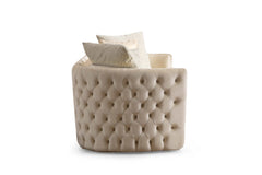 Fanci Ivory Velvet Living Room Set / 2pc - Ornate Home