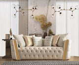 Fanci Ivory Velvet Living Room Set / 2pc - Ornate Home