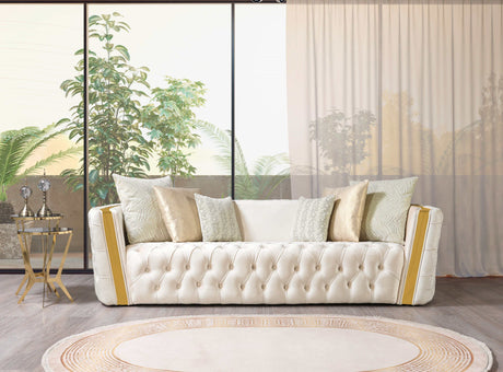 Fanci Ivory Velvet Sofa & Loveseat - Ornate Home