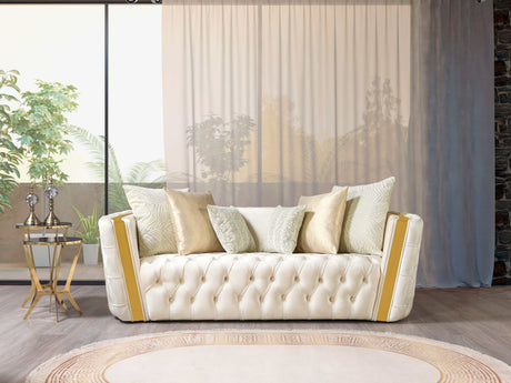 Fanci Ivory Velvet Sofa & Loveseat - Ornate Home