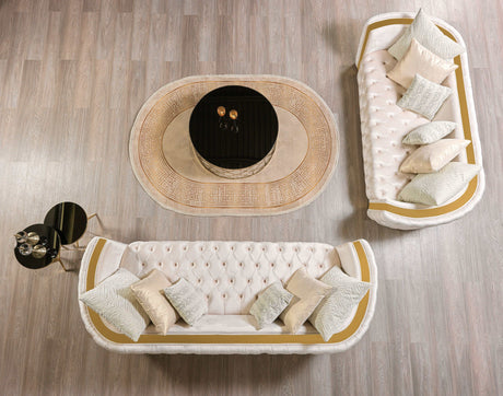 Fanci Ivory Velvet Sofa & Loveseat - Ornate Home