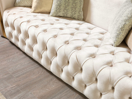 Fanci Ivory Velvet Sofa & Loveseat - Ornate Home