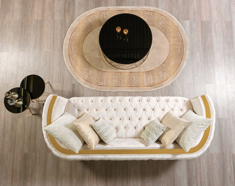 Fanci Ivory Velvet Sofa & Loveseat - Ornate Home